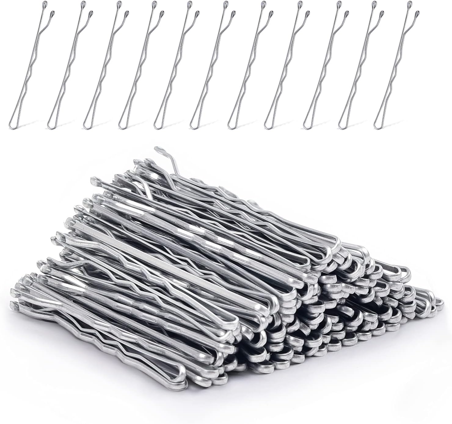MORGLES Silver Bobby Pins, 120Pcs Bobby Pins for Hair Bob Pins Bulk Secure Hold Hair Pins with Box, (Silver,2 Inches)