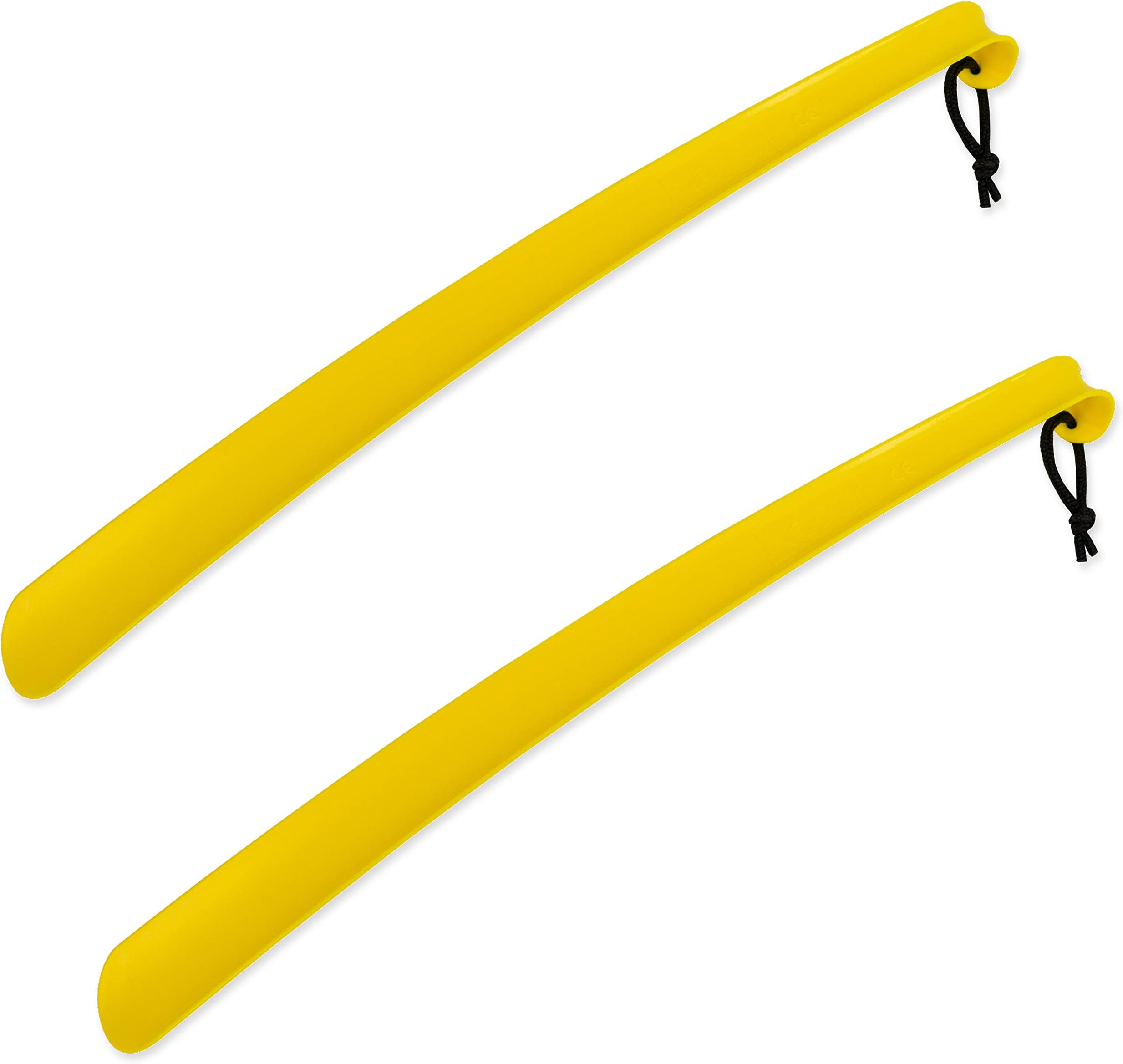 RMS 2 Pack Extra Long Handled Shoe Horn with Curved Handle and Hang Up Strap (24 inches)
