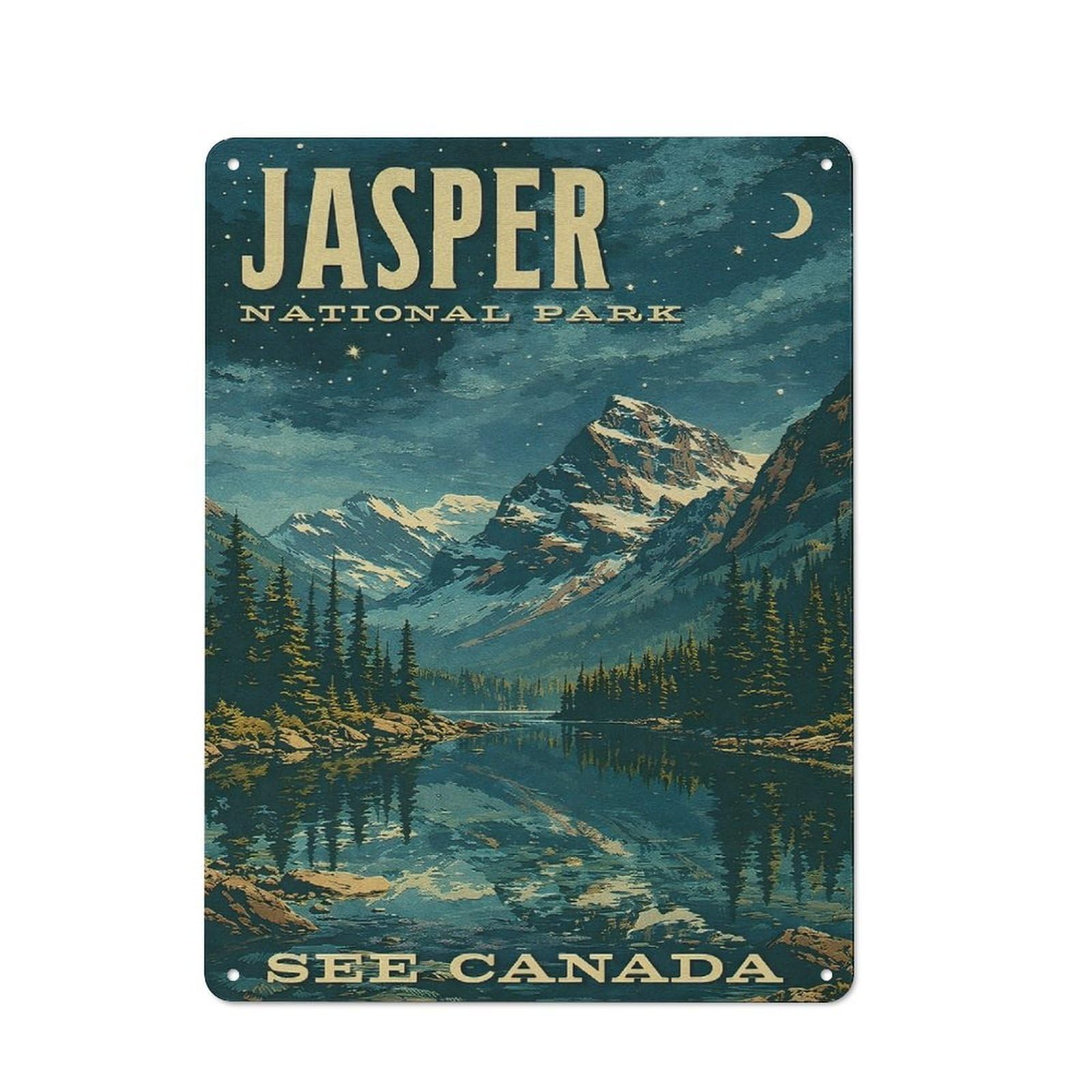 Junmoney Style-23 Creative Jasper National Park Vintage Metal Desk Wall Sign 40X30cm, Study Room Decor For Home Office, Reading Corner Or Bedroom