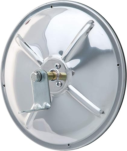 Miniatura 2 de RETRAC 610673 Cabezal de espejo convexo de acero inoxidable de 8 pulgadas con soporte en J, universal para el lado del conductor o del pasajero