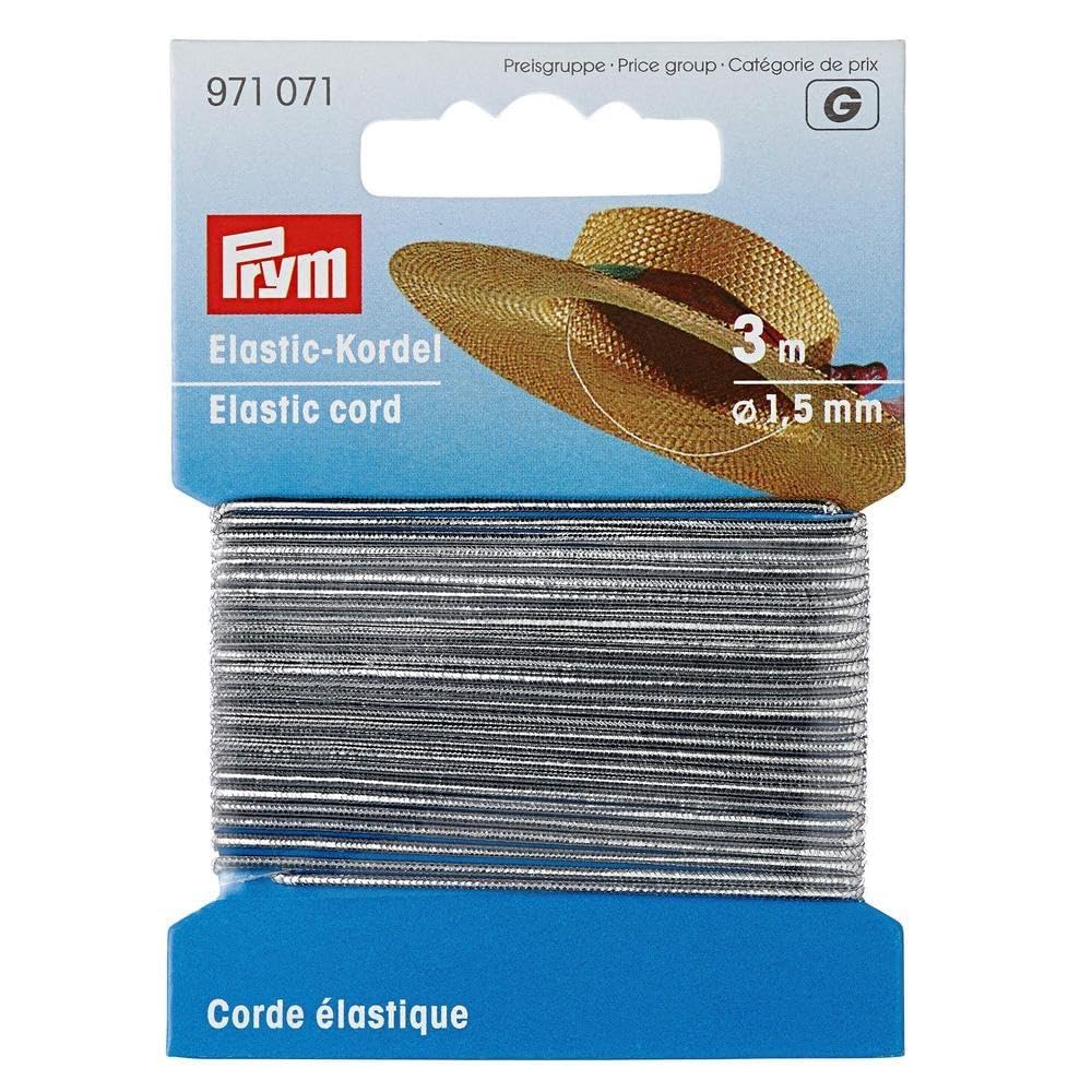 Prym - Silver (1.5mm, 3m) Elastic Cord - 1 Unit