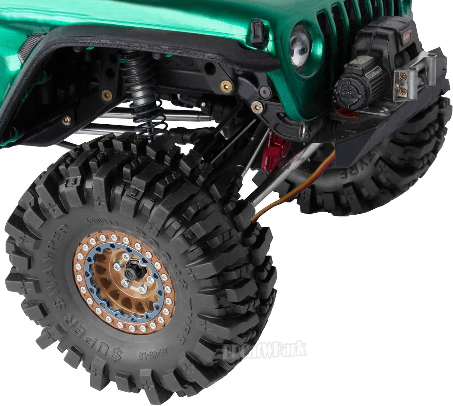 RC 1.9 Beadlock Wheels and Tires for 1/10 TRX4 TRX6 SCX10 SCX10 II 90046 SCX10 III AXI03007 SCX10 Pro Gen7/8 D90 VS4-10 MST CFX RC Crawler Car,4PCS Beadlock Rims 1.9 Wheel Tires,Brown