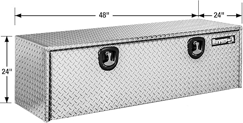 Miniatura 6 de Buyers Products 1705115 - Caja de camión de aluminio diamantado para debajo de la carrocería con pestillo de mango en T 18 x 18 x 60 pulgadas