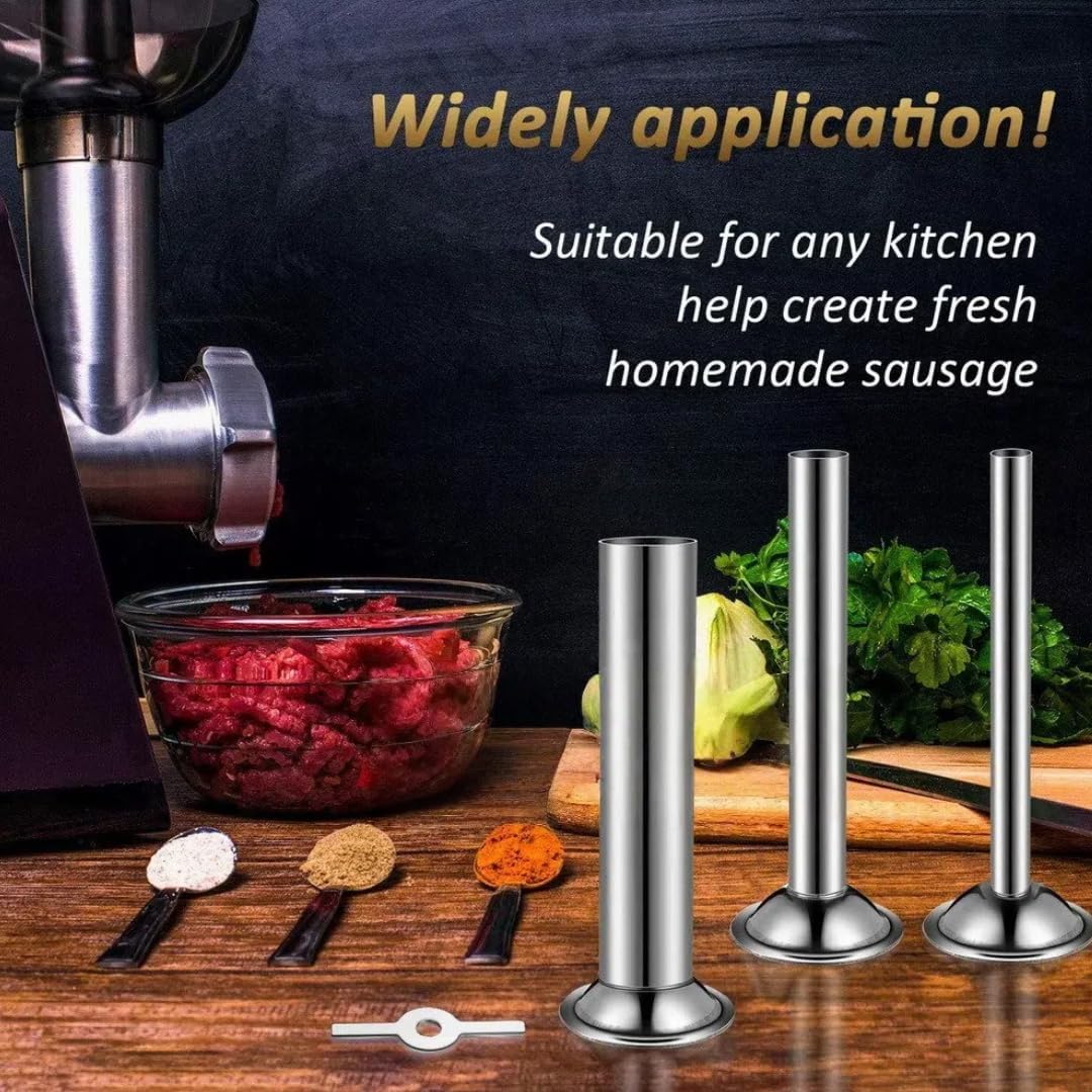 4Pcs Stainless Steel Sausage Stuffing Tubes,4 Sizes Stainless Steel,For LEM 606,606SS,1606,1606SS Sausage Stuffers.