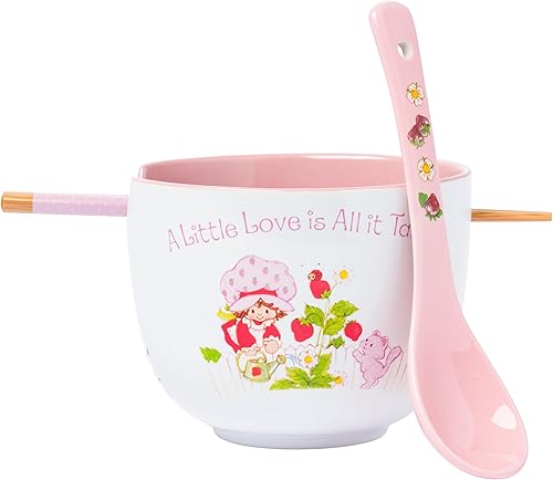 Miniatura 159 de Silver Buffalo The Powerpuff Girls Girl Power Featuring Blossom, Bubbles, and Buttercup Ceramic Ramen Noodle Rice Bowl with Chopsticks, Microwave