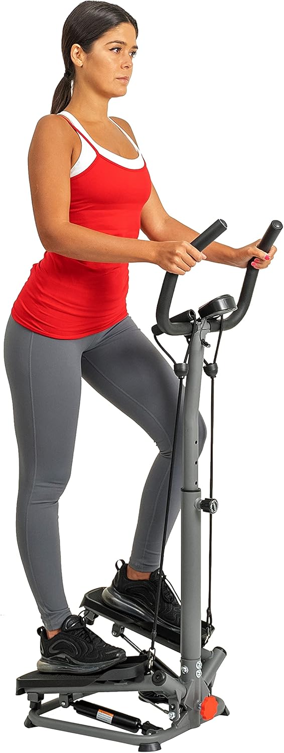 Sunny Health & Fitness Handlebar Fitness Step Machine with Resistance Bands - SF-S020065 : Sports & Outdoors