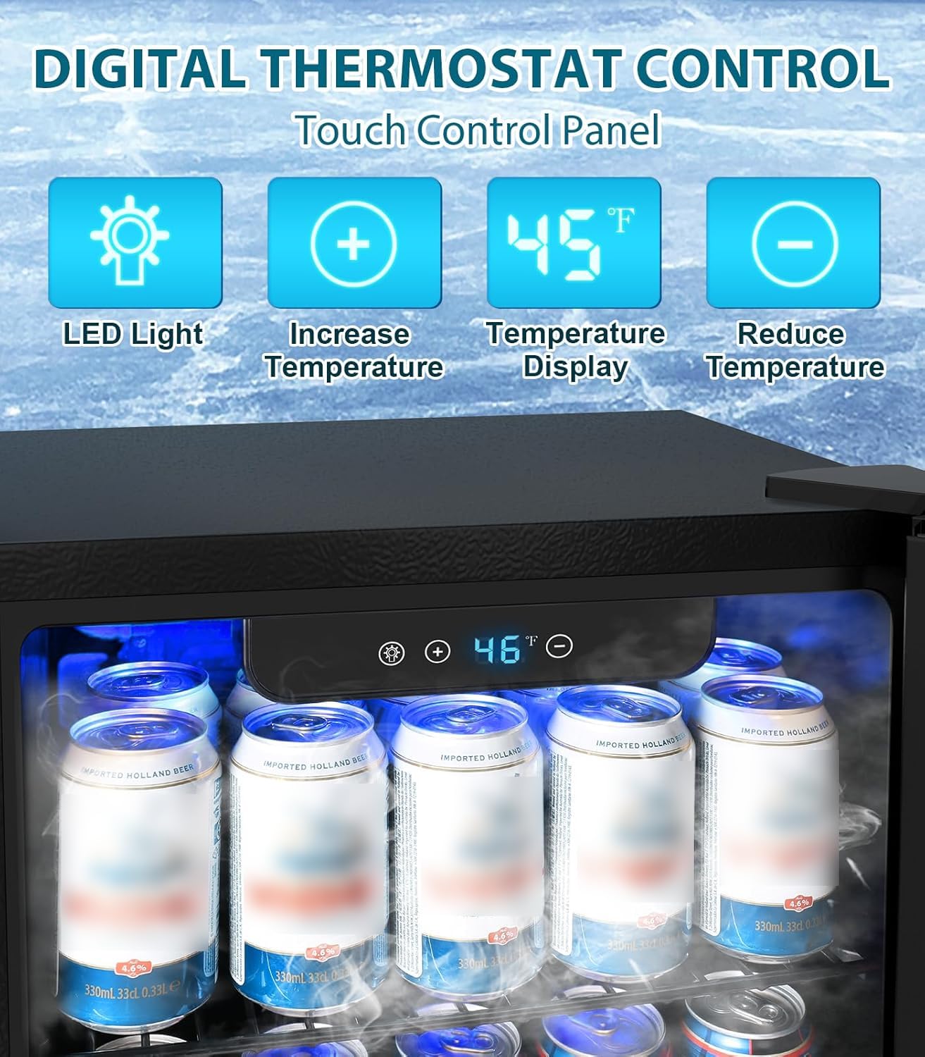 Electactic Mini frigorifero da 55 lattine, refrigeratore per bevande, frigorifero da 1,3 piedi cubi, frigorifero per bevande per birra, bibite, vino, controllo digitale della temperatura domestica,