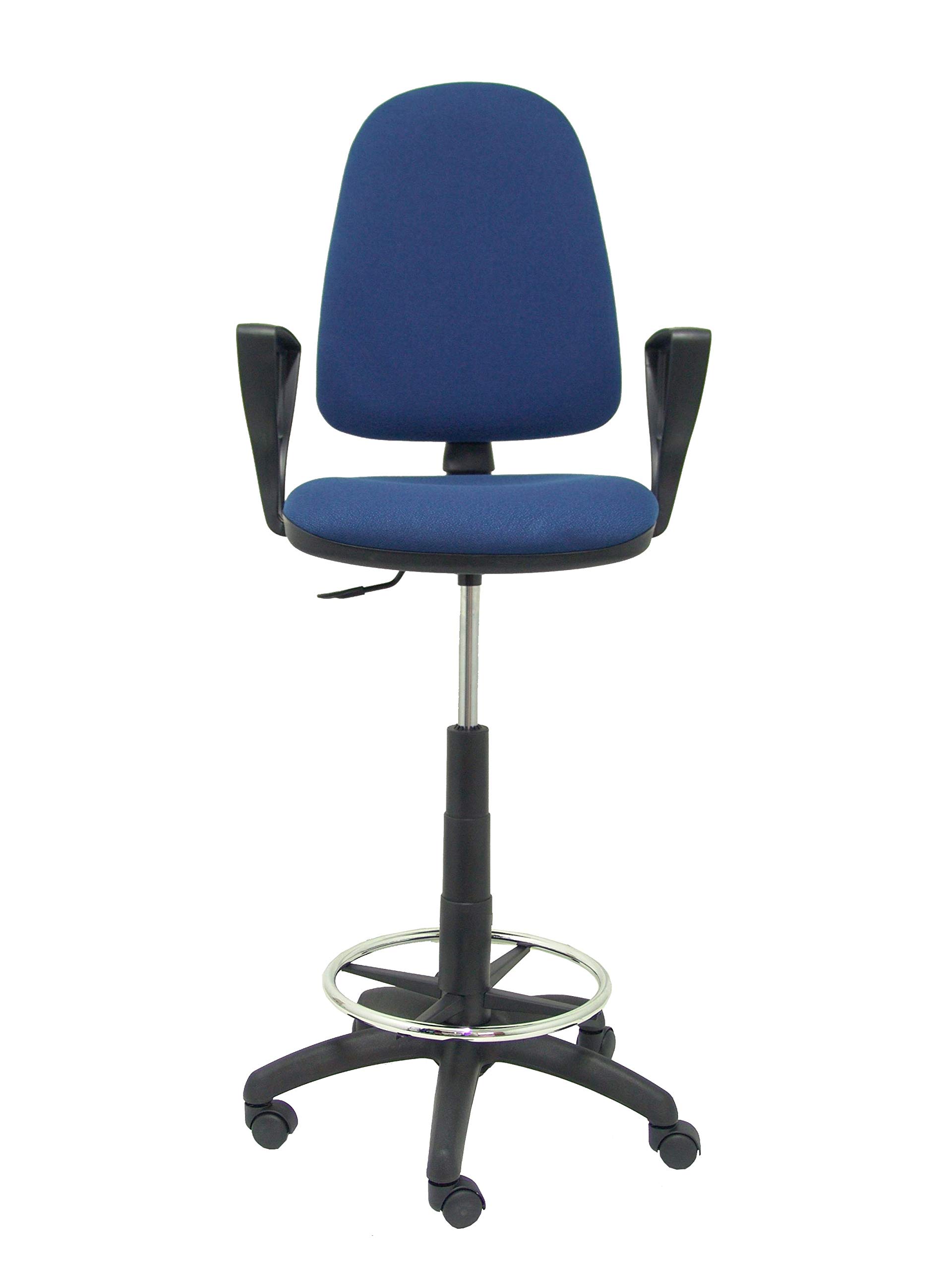 Piqueras y Crespo T04CP - Sgabello ergonomico, altezza regolabile e anello poggiapiedi Blu navy