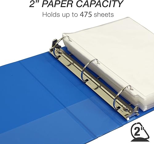 Vista 612 de Samsill Carpeta duradera de 1.5 pulgadas, fabricada en los Estados Unidos, carpeta de anillos en D, carpeta transparente personalizable, surtido