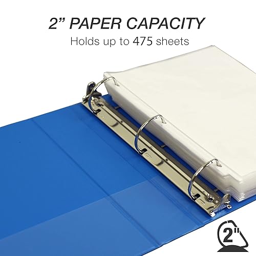 Vista 617 de Samsill Carpeta duradera de 1.5 pulgadas, fabricada en los Estados Unidos, carpeta de anillos en D, carpeta transparente personalizable, color Negro