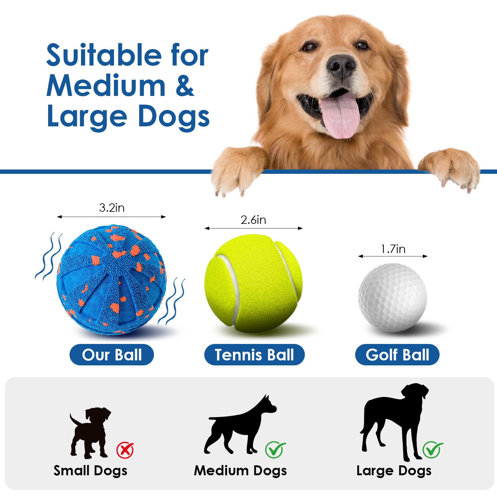 DFQ Pelota interactiva para perro, amarilla