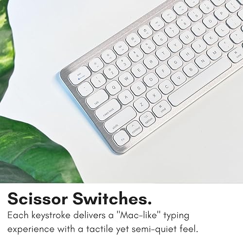 Miniatura 6 de Macally Teclado USB con cable para Mac - Teclado Apple compatible con puertos USB para mouse - Teclado Mac de tamaño completo con teclado numérico -