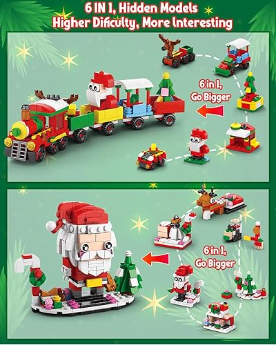 Miniatura 2 de Calendario de Adviento 2025 para niños, juego de cuenta regresiva de 24 días, juguetes de bloques de construcción, rellenos de calcetines de Navidad