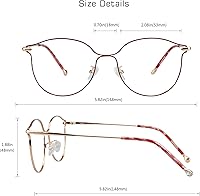 Vista 3 de VisionGlobal Lentes de bloqueo de luz azul para mujer, antifatiga ocular, lectura en computadora, elegante marco ovalado