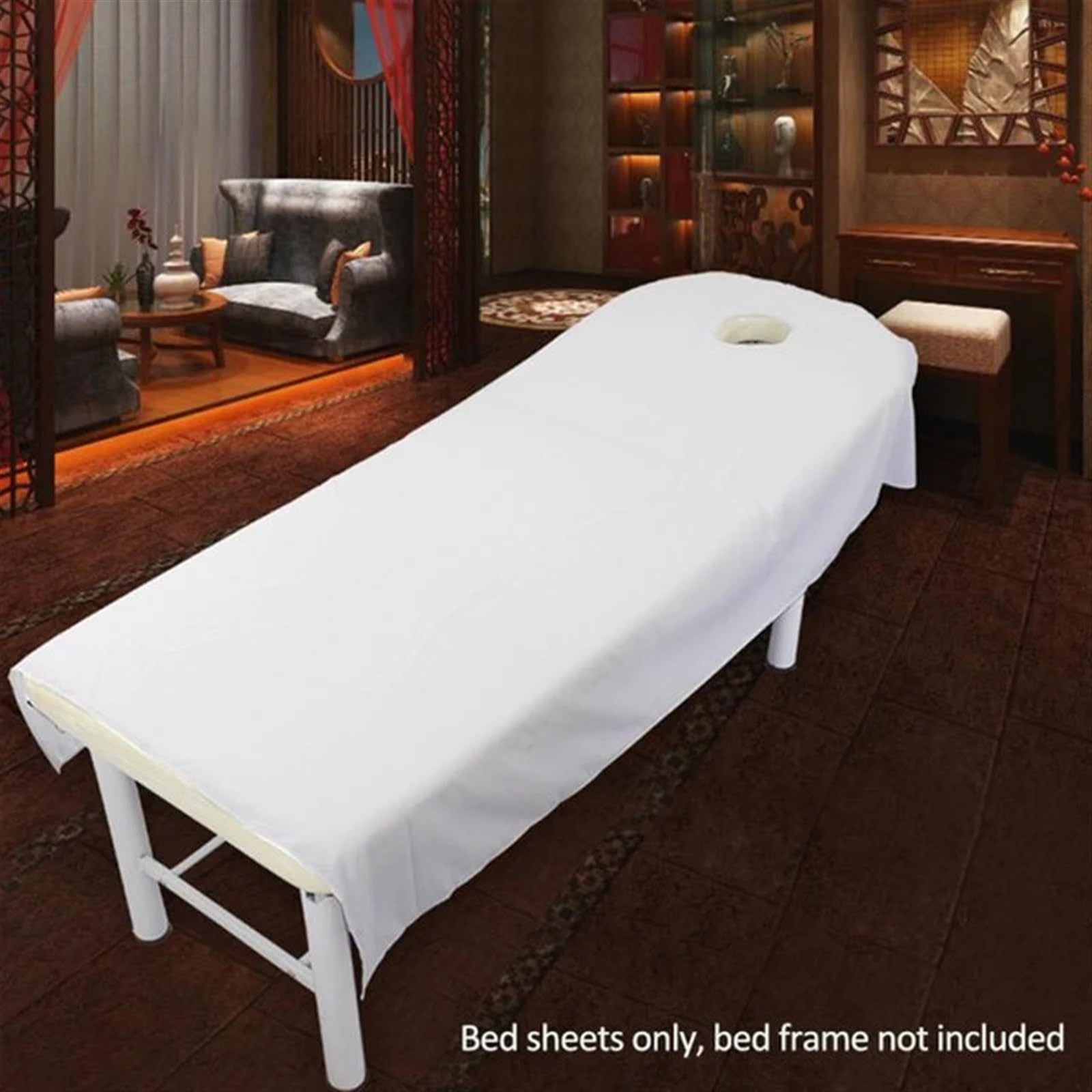 Sabanas Camilla Masaje Sábanas ajustables for cama de masajes Beauty Pink, sábanas suaves for tratamientos, for mesa spa, con orificio(Purple)