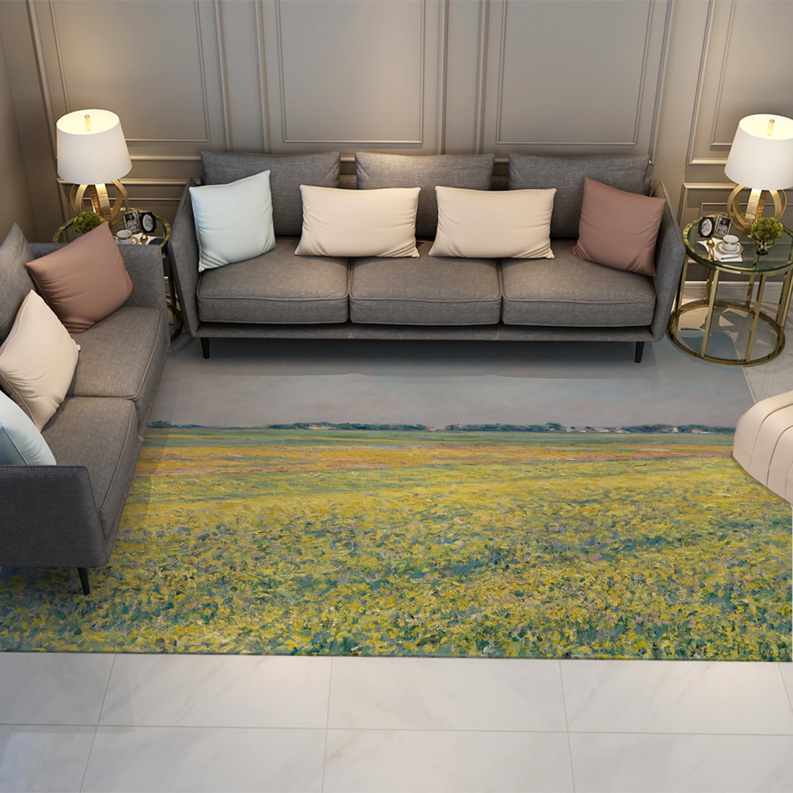 Tapis de la Plaine de Gennevilliers, tapis décoratif Caillebotte premium