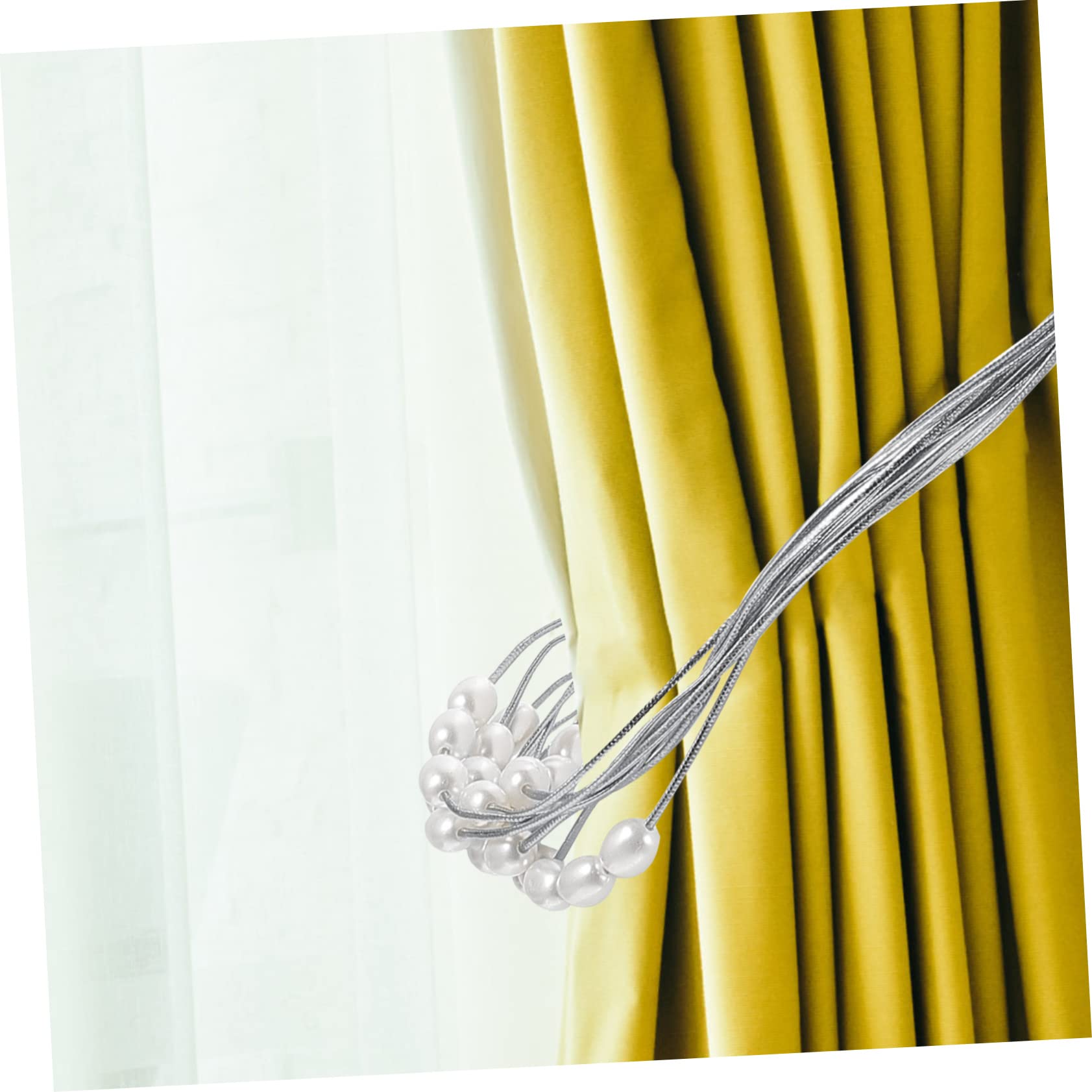 Alipis 10 Pezzi Cordino per Tende con Perle Decorazione casa Moderne Fermatenda per Tende Versatile Supporto per Tende di Perle fermacravatta di Perle Tende Trasparenti Tende per finestre
