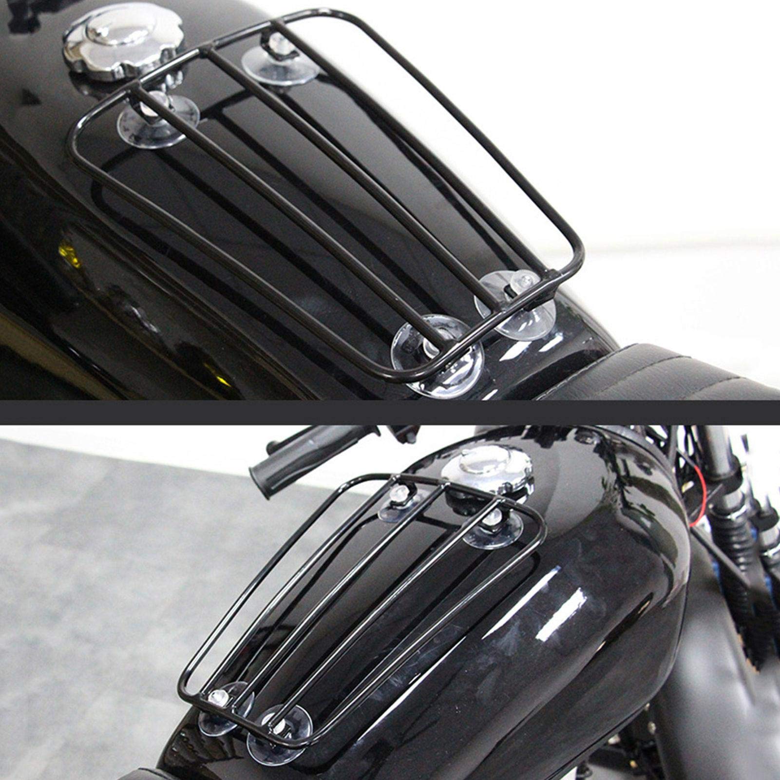 Porte-bagages universel pour carburant moto, barre chromée, avec ventouses puissantes, robuste et facile à installer