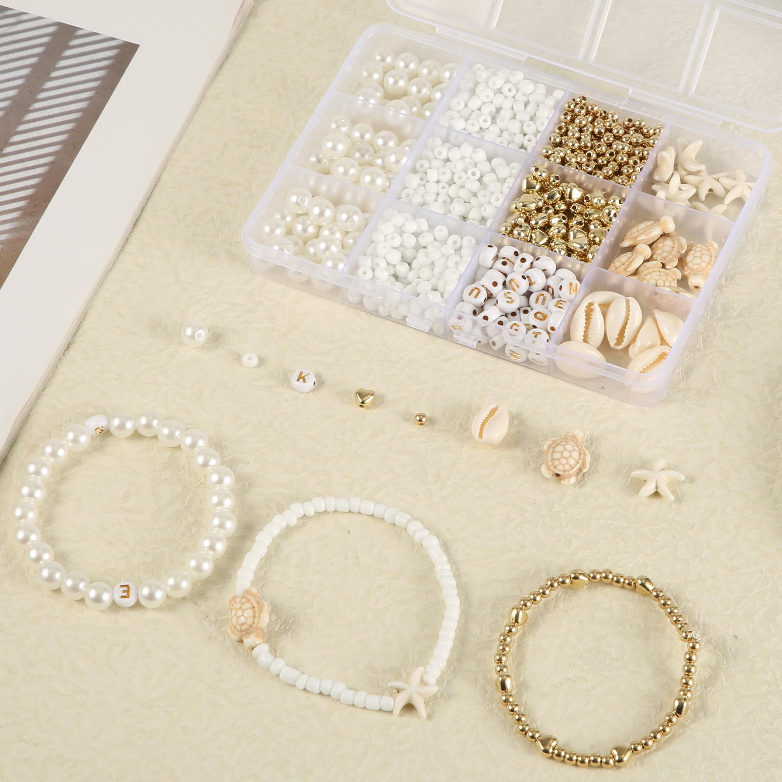 19000 Perline per Braccialetti, 36 Colori Bigiotteria Fai Da Te Con Lettere Perle, Collana