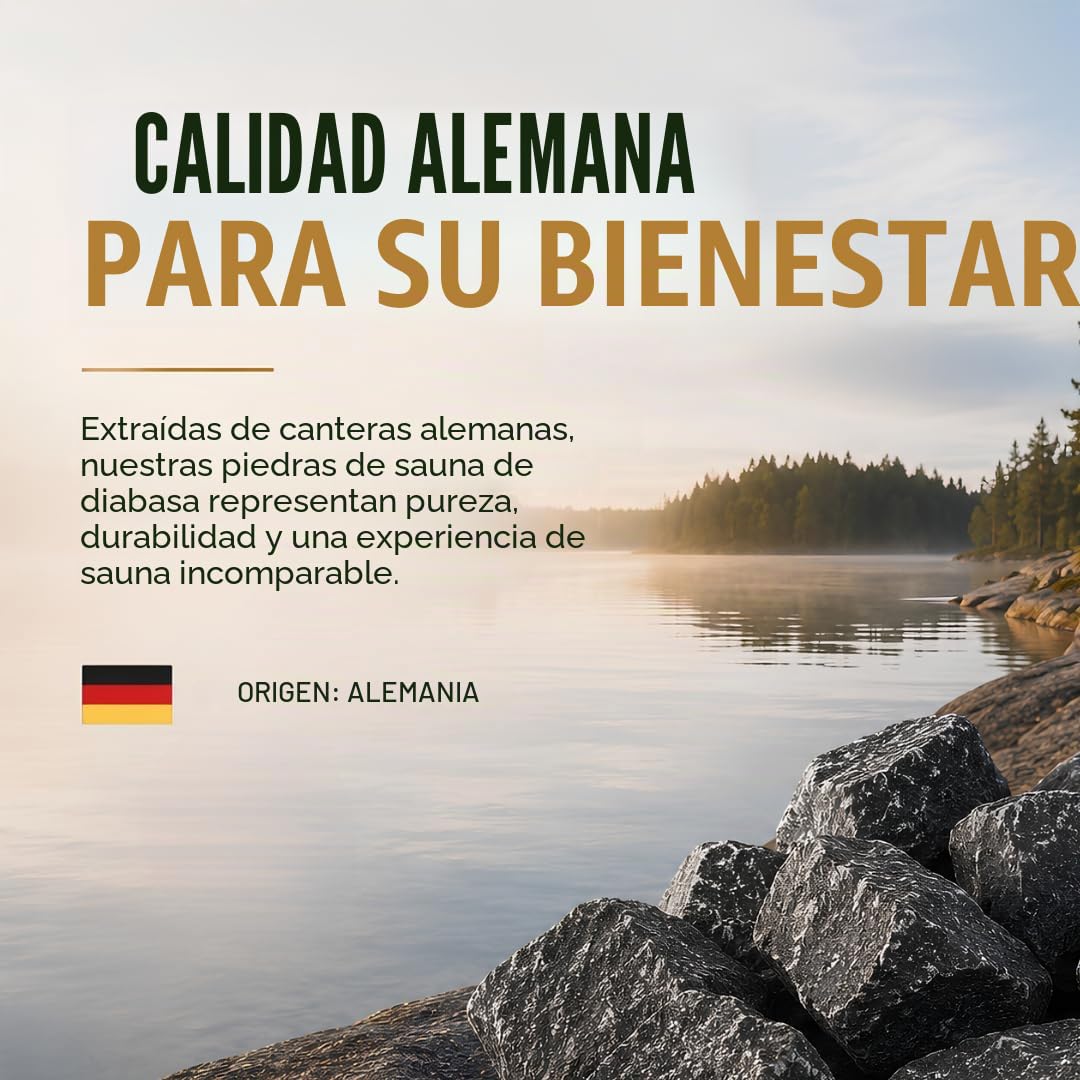 Piedras para sauna prémium prelavadas, para todos los hornos de sauna resistentes al calor, grano 50-80 mm (5 kg), 3,99/kg