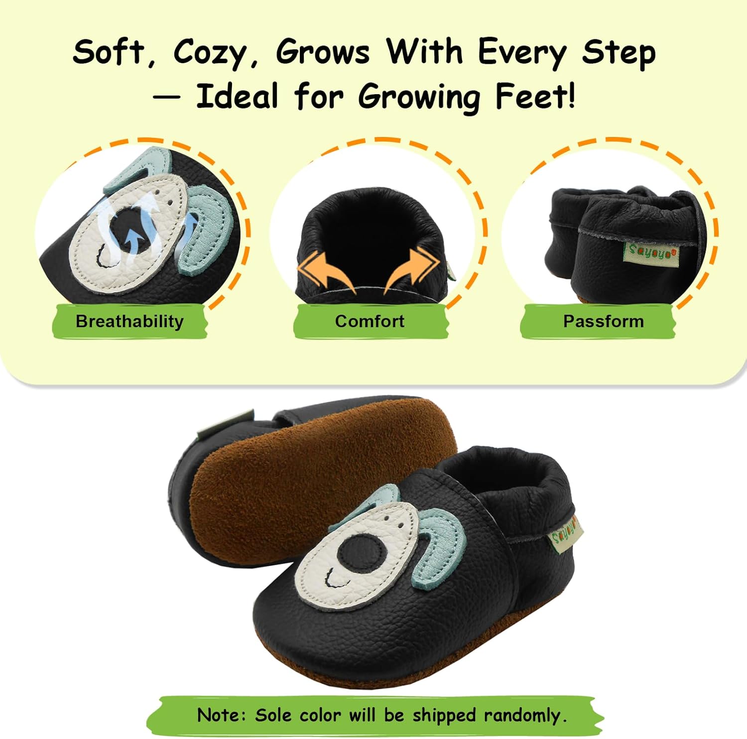 SAYOYO Soft Sole Leather Baby Boys Shoes Baby Girls Moccasins Toddler Slippers First Walking Crib Shoes - Image 4