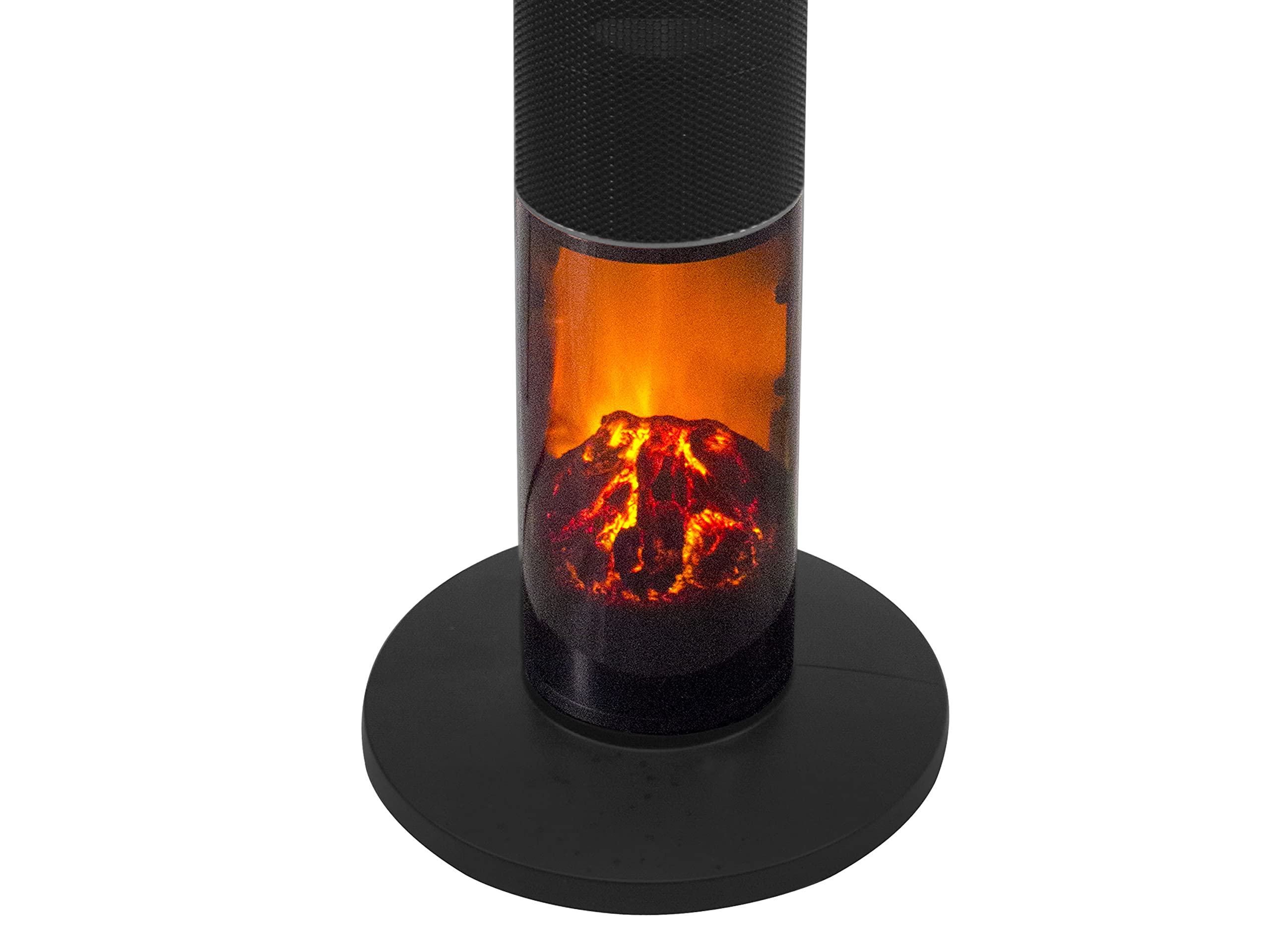 BEPER P203TER001 Termoventilatore Ceramico a Colonna con Telecomando, Timer e Oscillazione Automatica - Termoventilatore Basso Consumo con Luce LED ad Effetto Fiamma, Nero