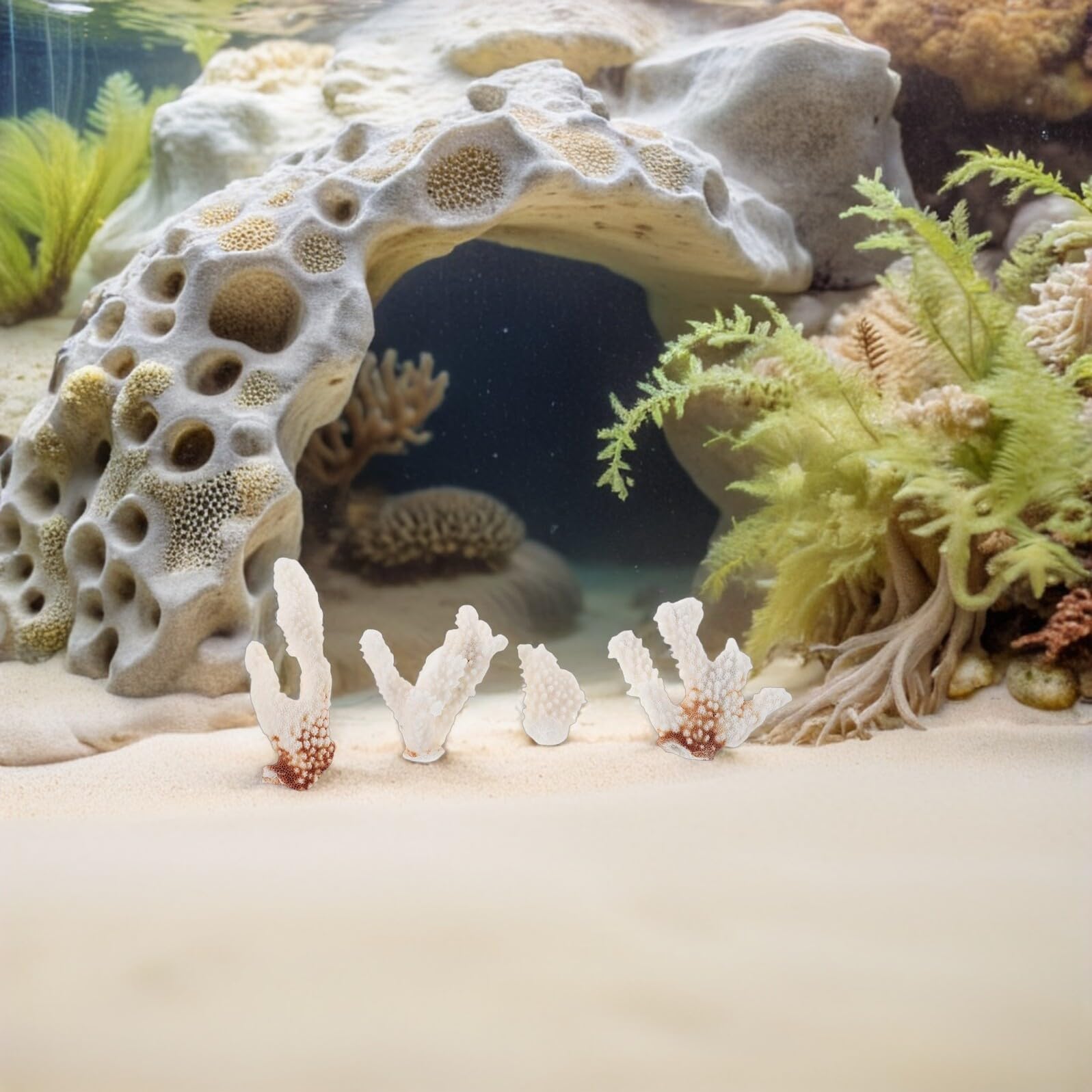Echter Korallenast Aquarium Dekoration 200g Naturkoralle Riffgestaltung Unterwasser Deko Aquarien Ornament