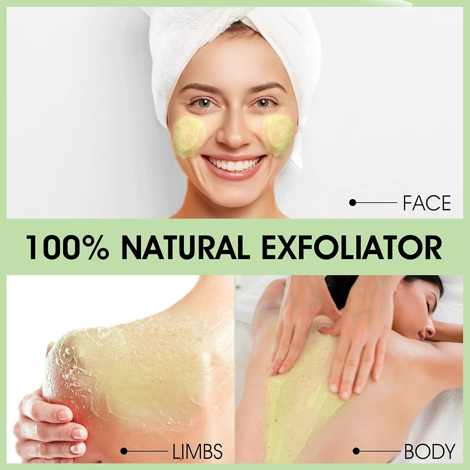 Green Tea Facial Scrub, SHVYOG Organic Avocado & Green Tea Face Scrub With Brush, Exfoliating Facial Scrub Moisturizes Face, Exfoliating Face Wash to Treat Acne, Blackheads, Large Pores and Oil : Beauty & Personal Care