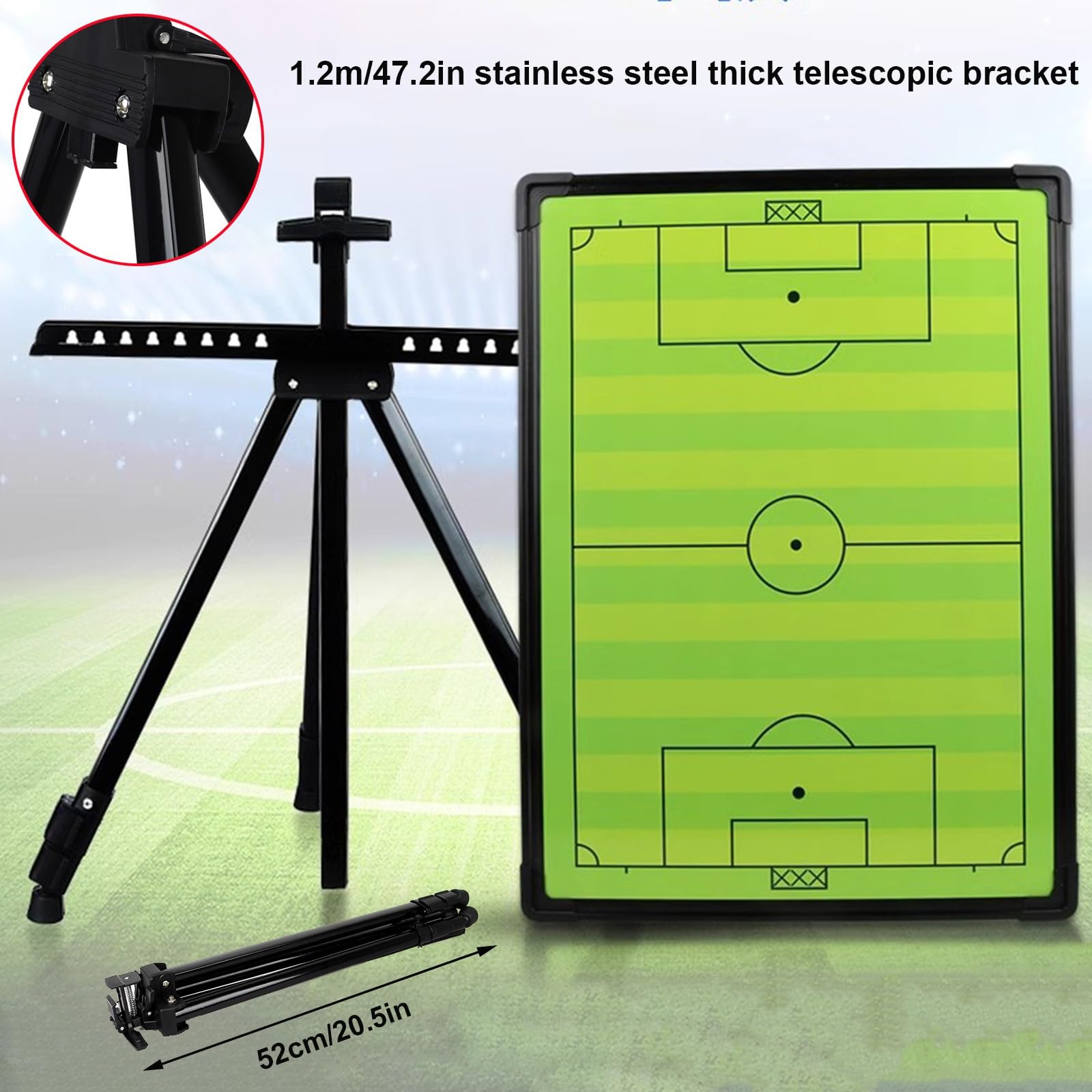 Pizarra Tactica Entrenador Futbol, Pizarra Magnetica Futbol con Soporte, Piezas De Ajedrez, Rotulador, Borrador Y Bolsa de Almacenamiento, Adecuado para Competición Y Entrenamiento