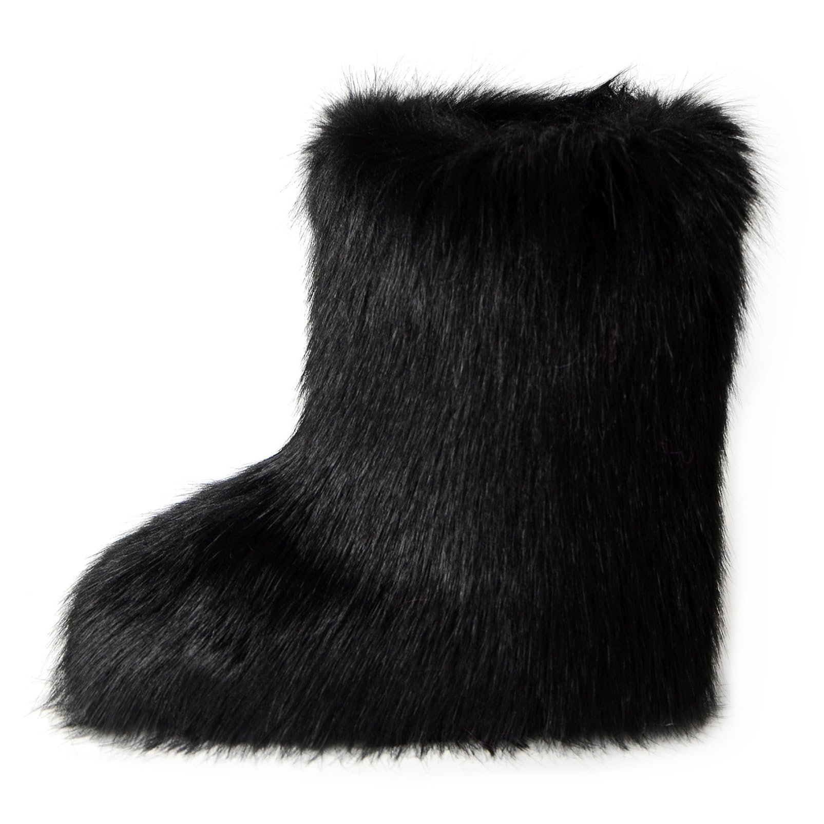 Mujer Linda Fluffy Botas Caliente Invierno Botas de Nieve with Faux Raccoon Piel Zapatos Outdoor