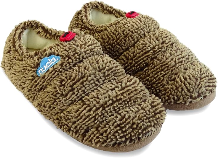 Chaussons Nuvola Marron Rembourrés Avec Semelle En Gomme