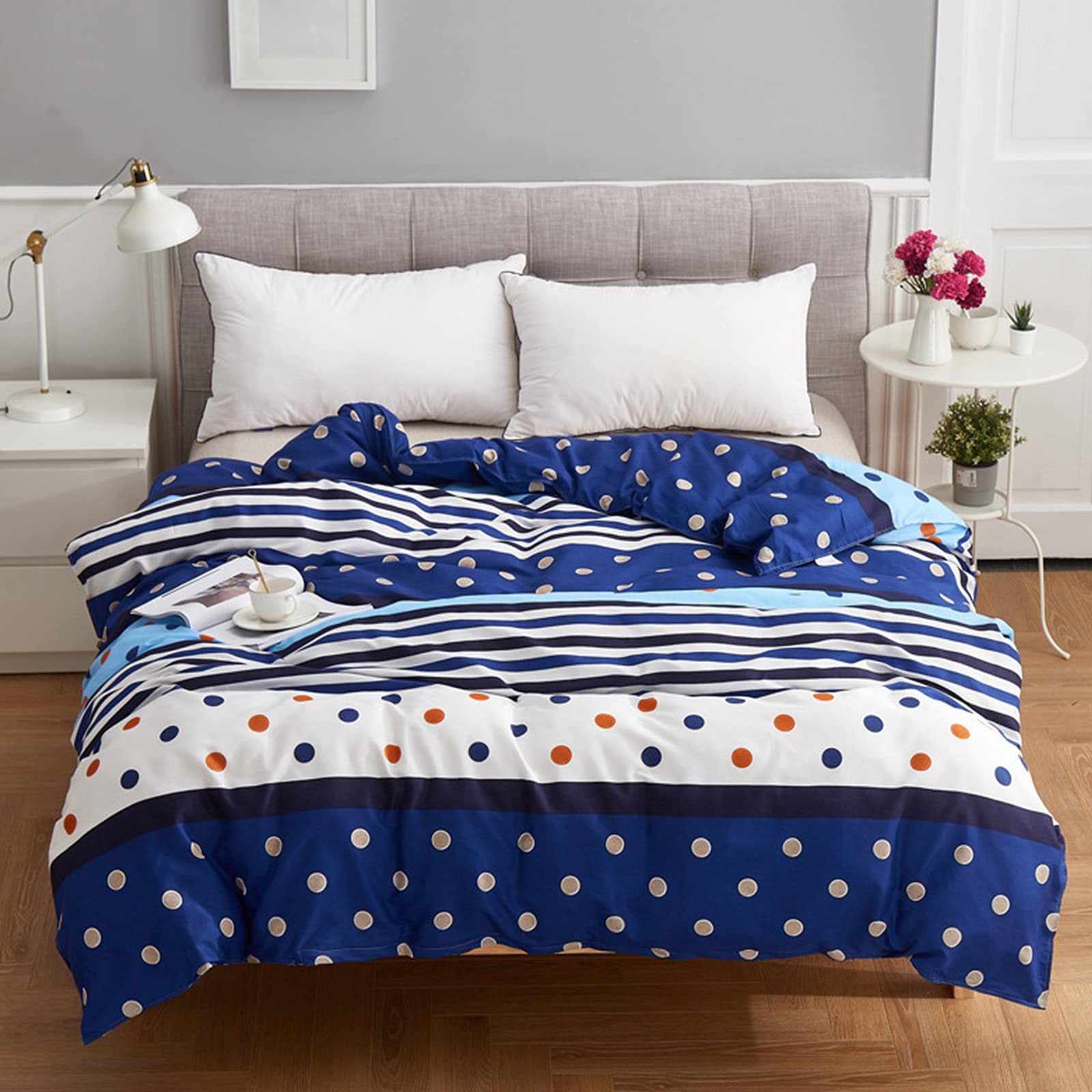 Couverture de courtepointe 180x220cm en coton imprimé et microfibre