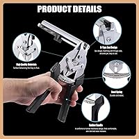 Vista 5 de Alicates de anillo de uñas tipo M Hog con 1200 piezas de acero galvanizado M clips para cercas Jaulas Malla Fijar Instalar