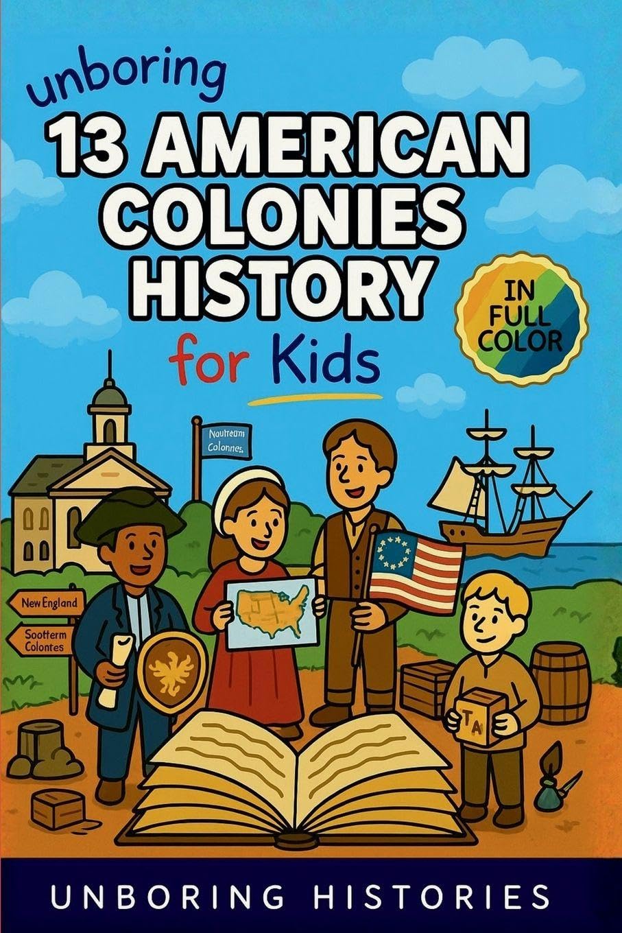 Unboring 13 American Colonies History for Kids: Funny, Interesting, Concise Guide to the 13 Colonies, Colonial Life, and Surprising Stories You Won't ... (A Visual Learning Guide to American History)