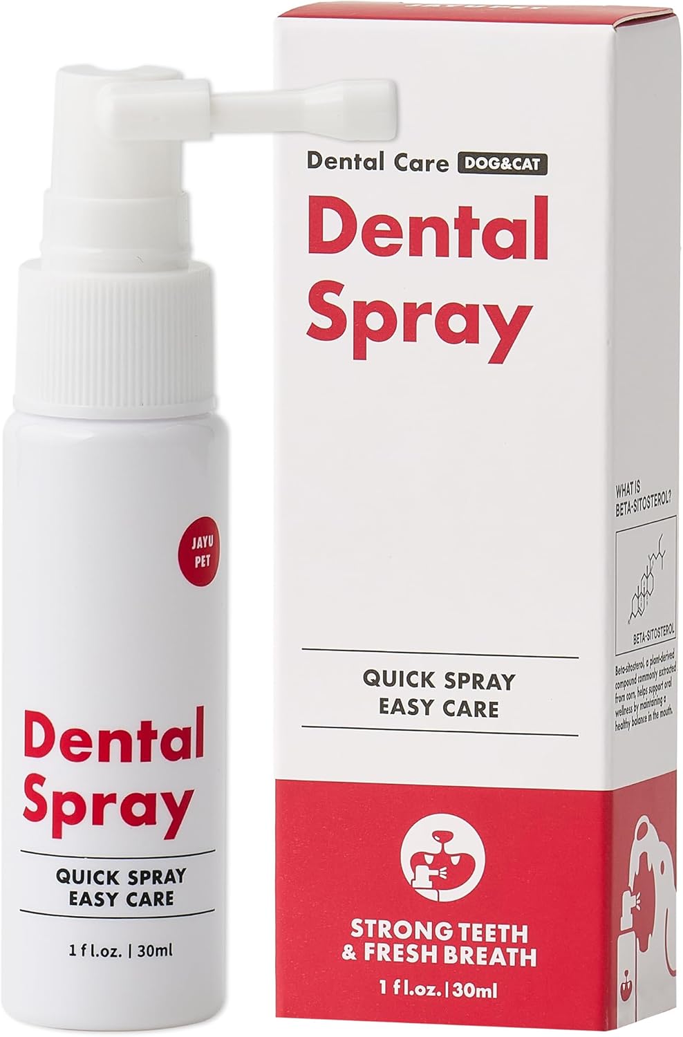 JAYU PET Dental Spray for Dogs & Cats, Dog Breath Freshener & Tartar Control, No Brushing Needed, Protects Teeth & Gums, Easy Daily Oral Care, 1 fl oz