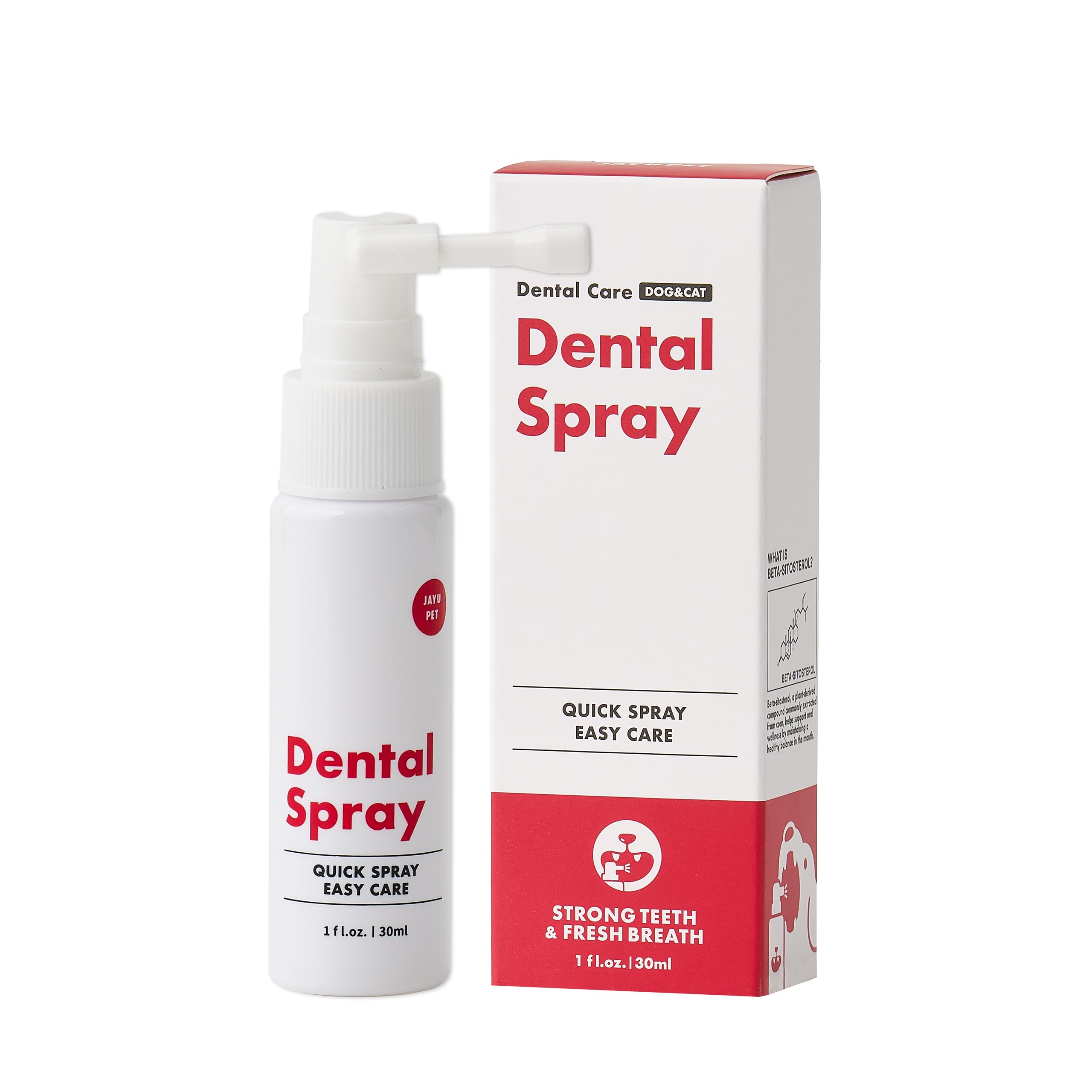 JAYU PET Dental Spray for Dogs & Cats, Tartar Control & Fresh Breath, No Brushing Needed, Protects Teeth & Gums, Easy Daily Oral Care, 1 fl oz