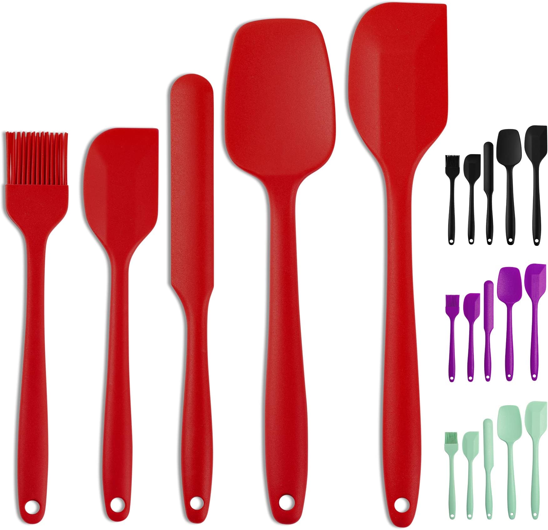 3Piece Red Silicone Spatula Set By LTI 600ºF Heat