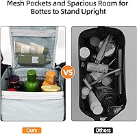 Vista 5 de Buruis Neceser de gran capacidad para mujeres y hombres, Gris Oxford , Extragrande, Classic