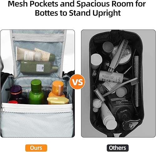 Miniatura 5 de Buruis Neceser de gran capacidad para mujeres y hombres, Gris Oxford , Extragrande, Classic