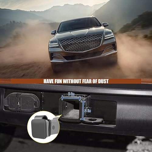 Miniatura 6 de fasebeek 1 funda para remolque de automóvil de 2 pulgadas, a prueba de polvo, ABS, a prueba de óxido, protección de enchufe receptor de boca