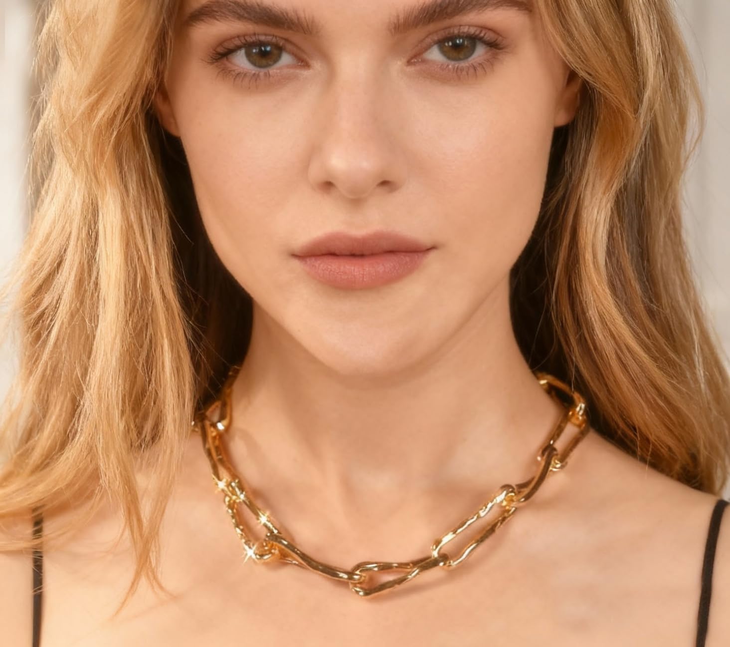 Chunky Gold Necklace for Women Thick Chain Necklace Gold Non Tarnish Jewelry Suitable for Daily Wear - Image 2