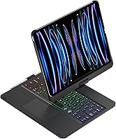 Vista 7 de Funda con teclado giratorio de 360 grados para iPad Pro de 11 pulgadas (M5/M4) 2025/2024 con trackpad giratorio inalámbrico con retroiluminación