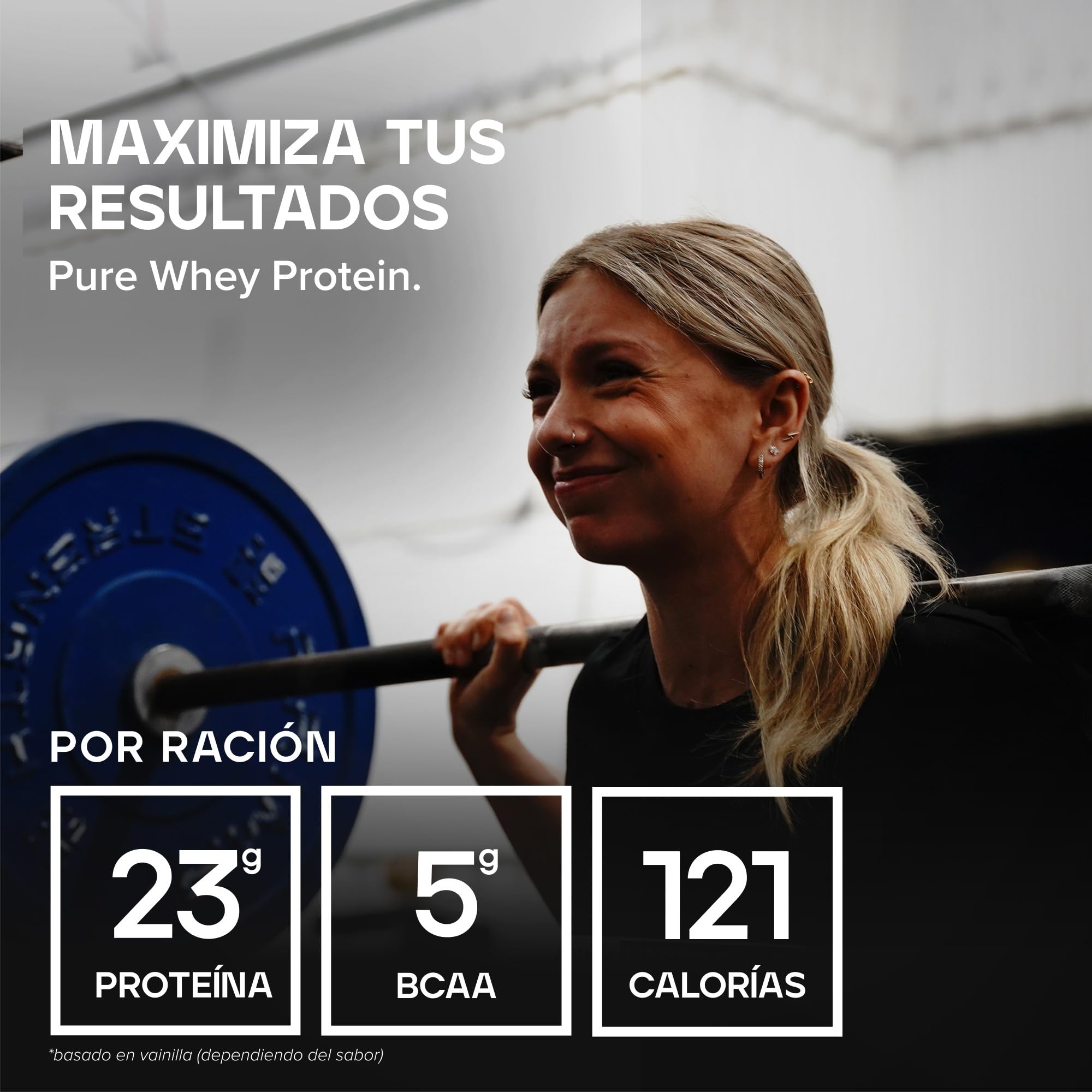 Bulk Pure Whey Proteína en Polvo, Vanilla, 23g Proteína y 5g BCAA por ración, Batido de Whey Concentrado, Bajo en azúcar, Favorece el crecimiento y la recuperación muscular, 1kg