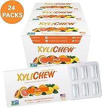 Xylichew 100% Xylitol Chewing Gum - Non GMO, Non Aspartame, Gluten Free, and Sugar Free Gum - Natural Oral Care, Relieves Bad Breath and Dry Mouth - Fruit, 288 Count