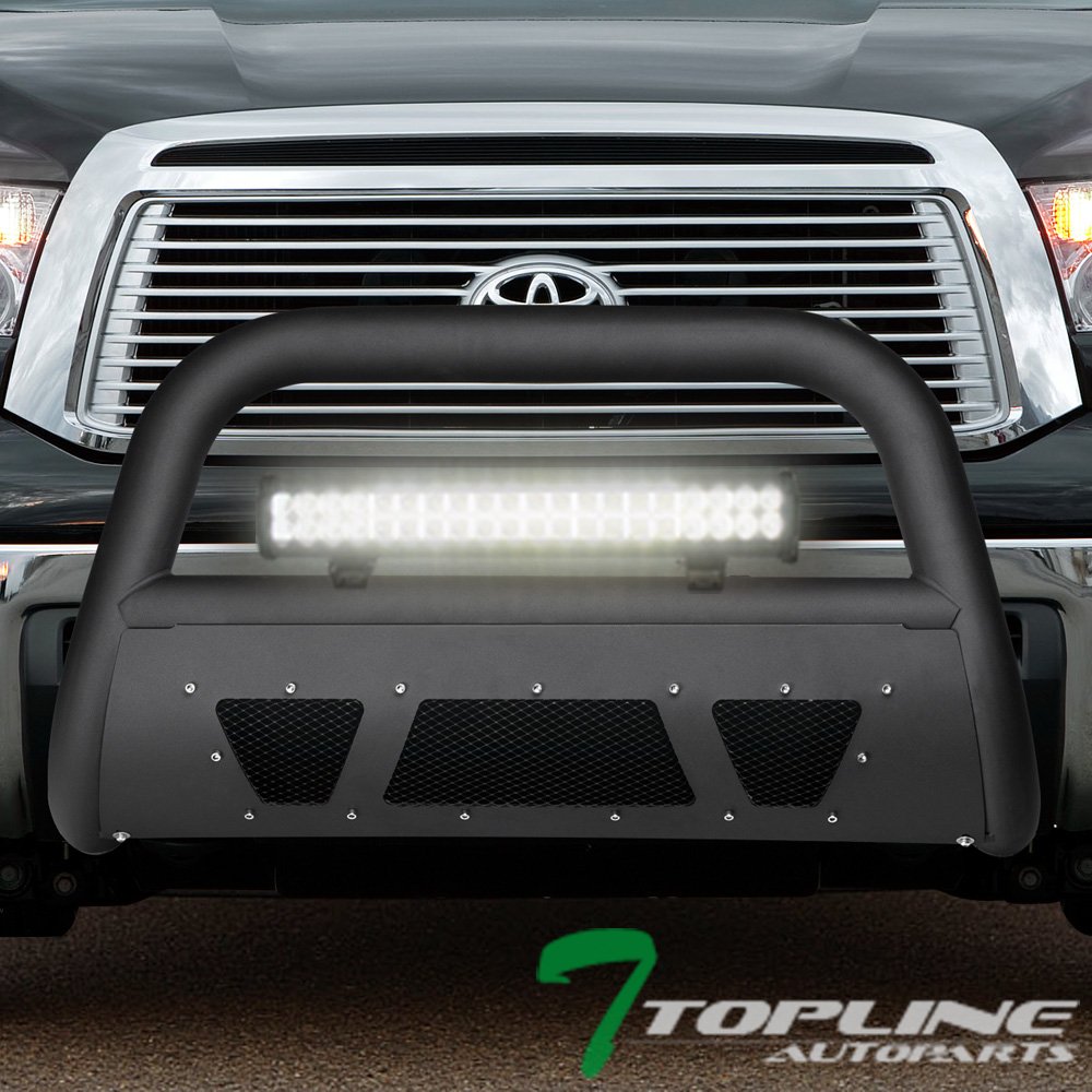 Buy Matte Black Studded Mesh Bull Bar Brush Push Front Bumper Grill