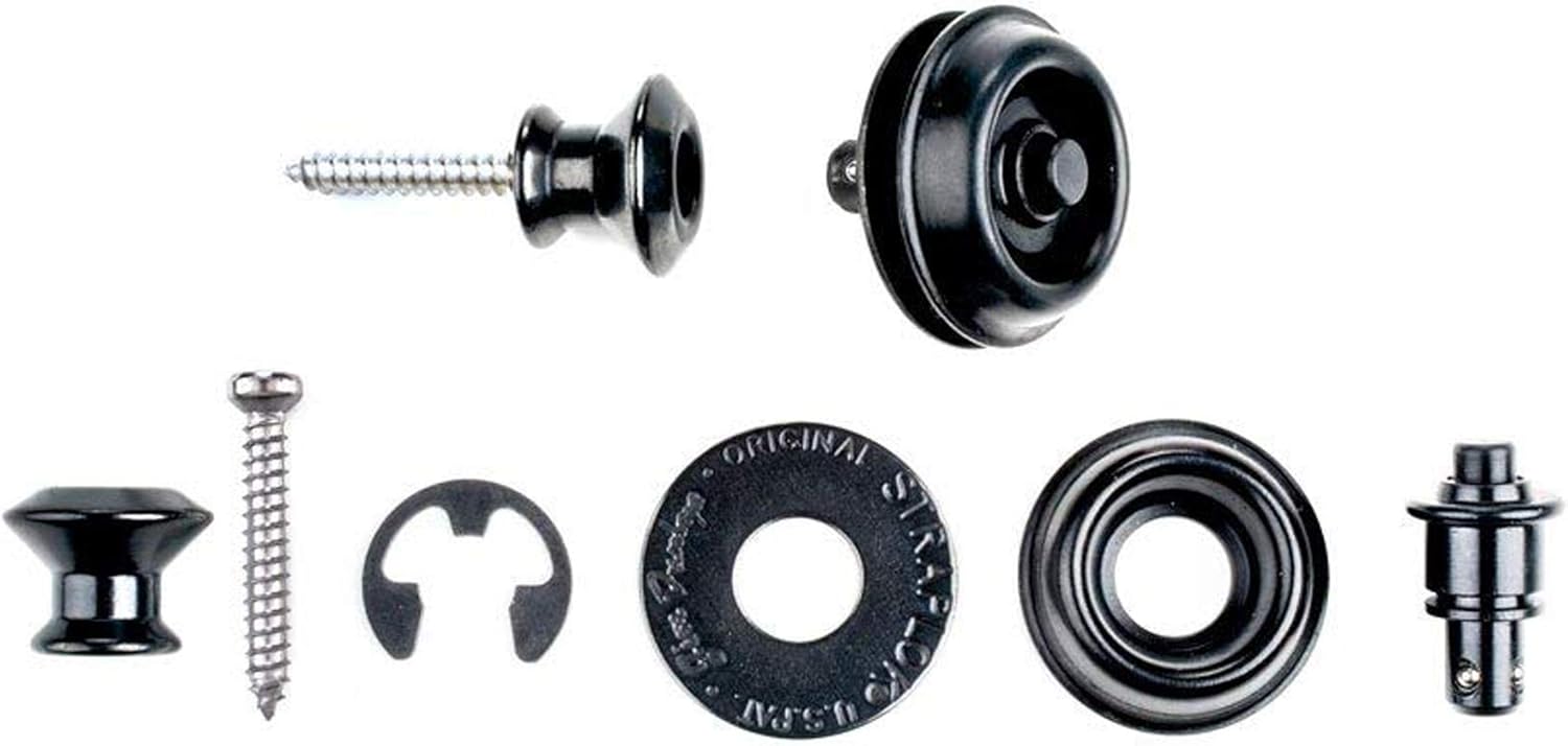 Dunlop Straplok Dual Design Black 3 Pack Bundle Musical