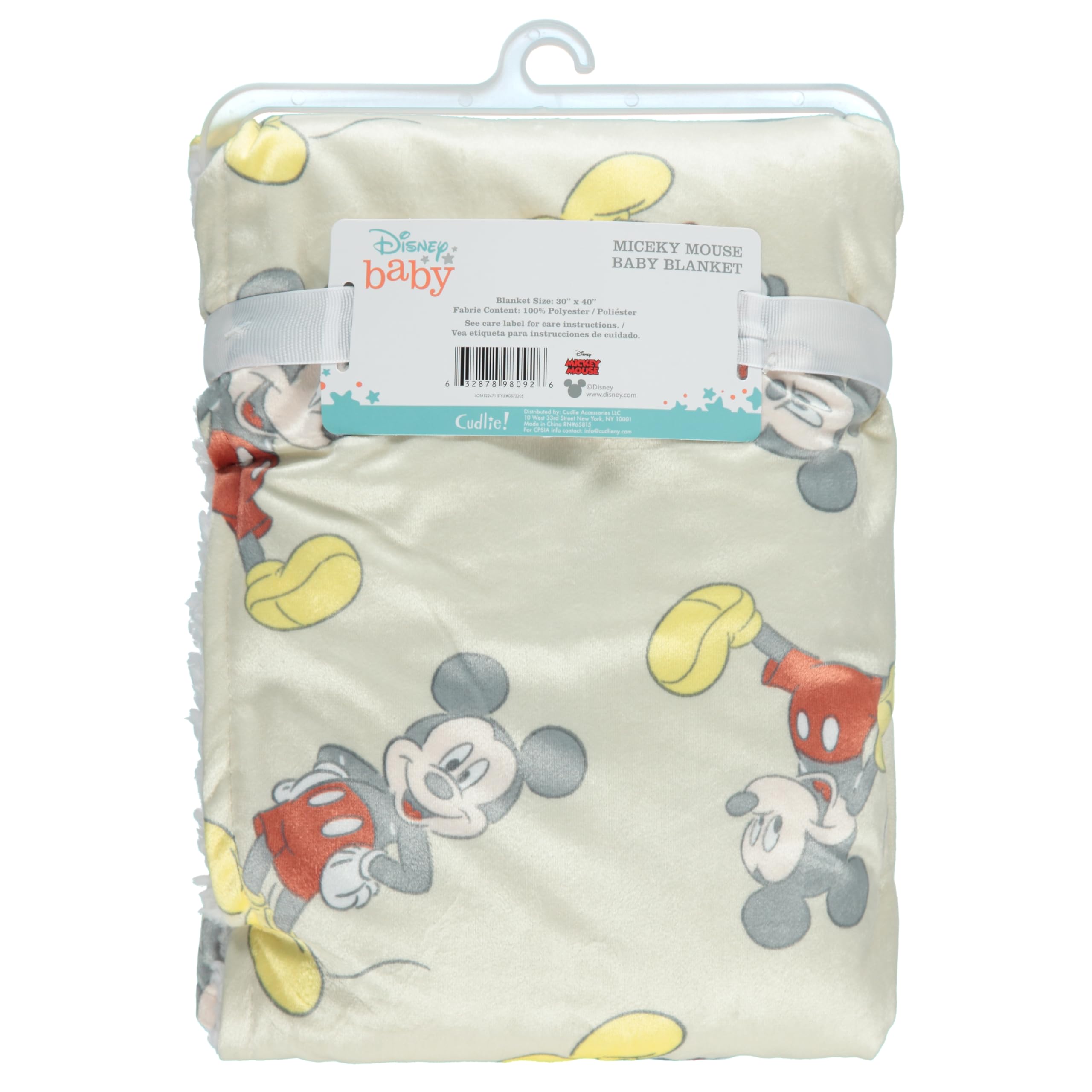 Disney Coperta per neonati in visone e sherpa double-face, ultra morbida e soffice, in visone, per neonati, misure 30 x 35 cm