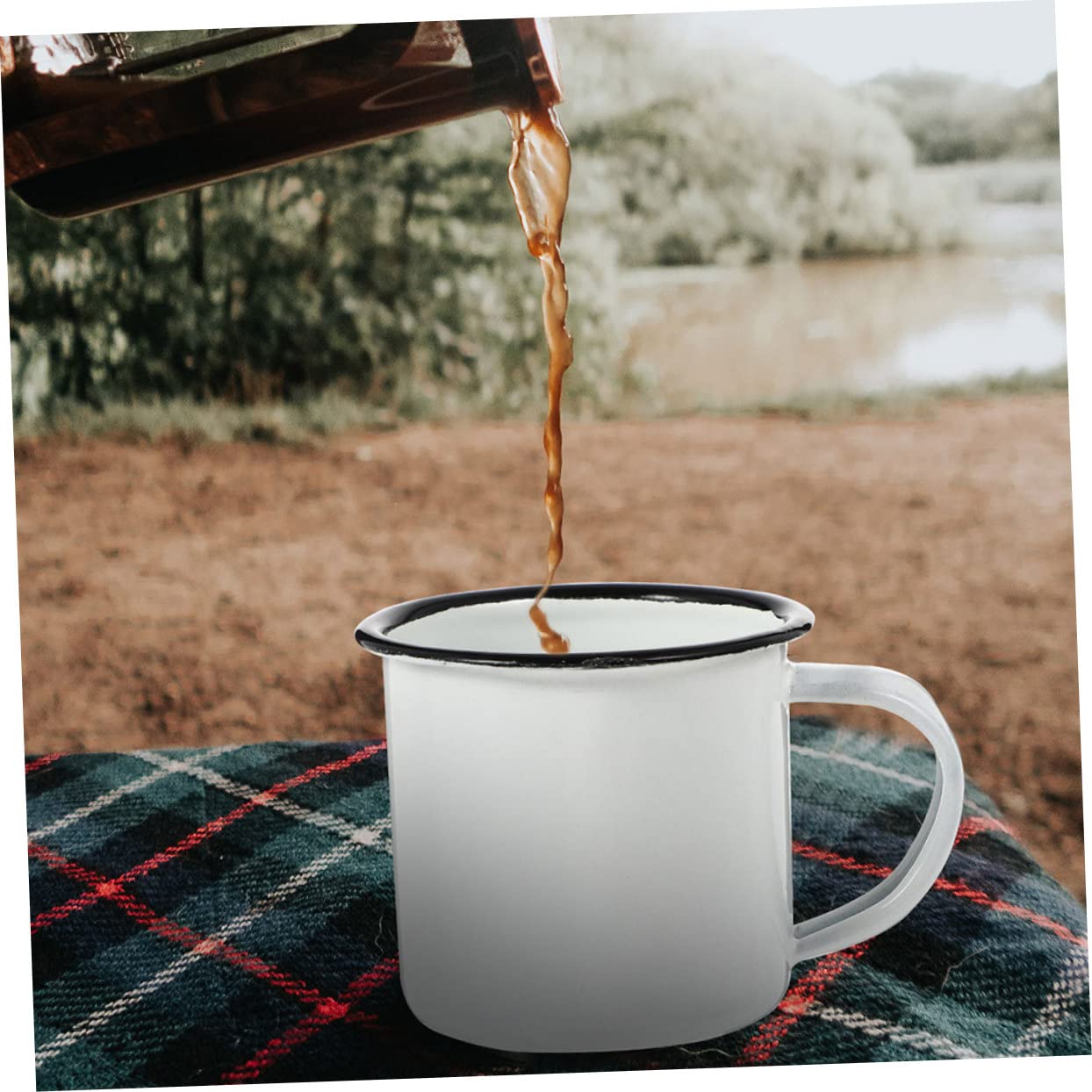 TOPBATHY Tasse à Thé Rétro En Émail Tasse à Eau Pratique