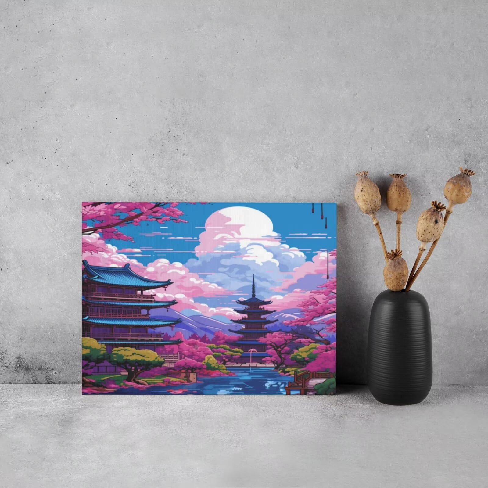 Tokyo MK273 Malen nach Zahlen für Erwachsene, DIY Malen nach Zahlen Landschaft, Acryl Malen nach Zahlen für Anfänger, Ölgemälde Handwerk für Heimdekoration, 95 x 70 cm, ohne Rahmen)
