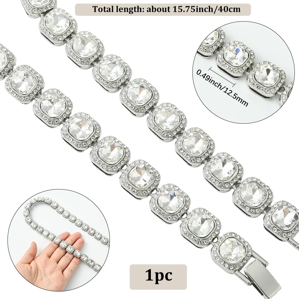 Collar De Tenis Con Corazón De Cristal Y Circonita - Plata, 40.2 Cm, Aleación, Para Fiestas, Regalos O Decoración